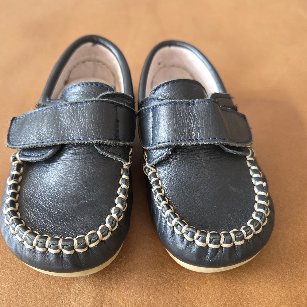 Petite Atelier Classic Navy Baby/Toddler Leather Moccasins